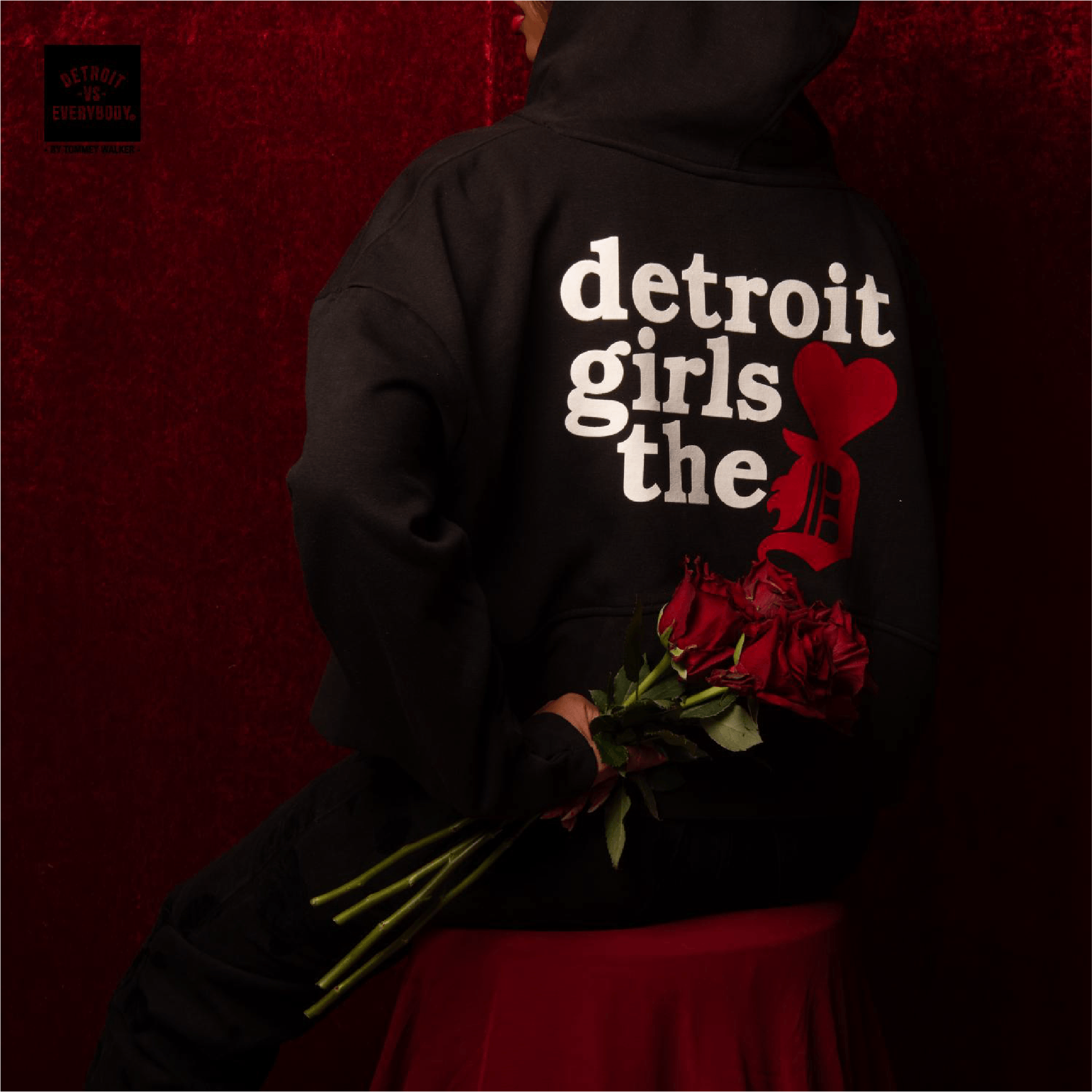 Detroit Girls Cropped Half-Zip Hoodie image 2