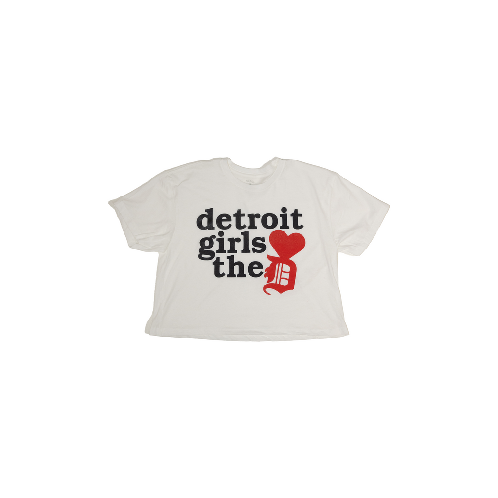 Detroit Girls Cropped Tee White image 0