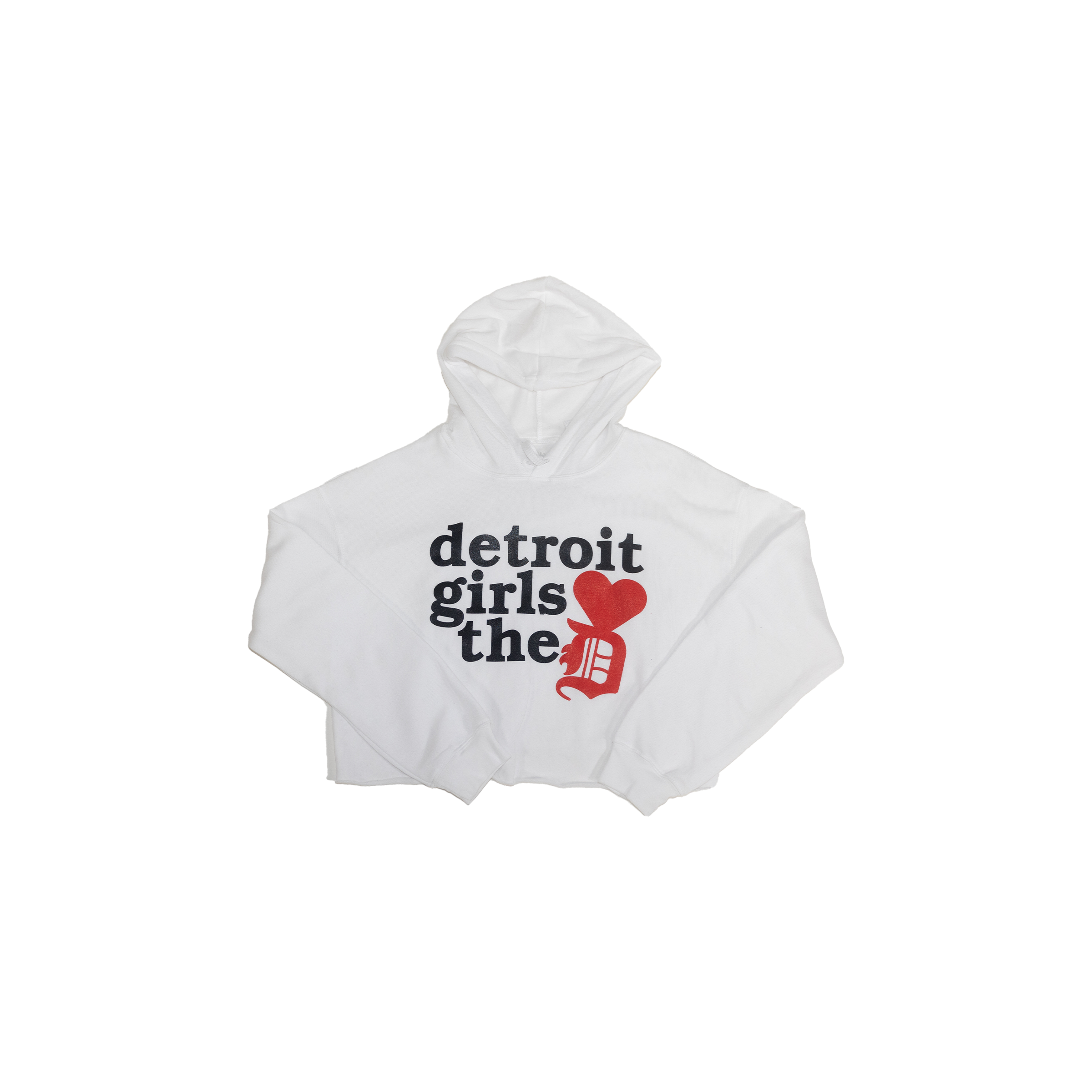 Detroit Girls Cropped Hoodie White image 0