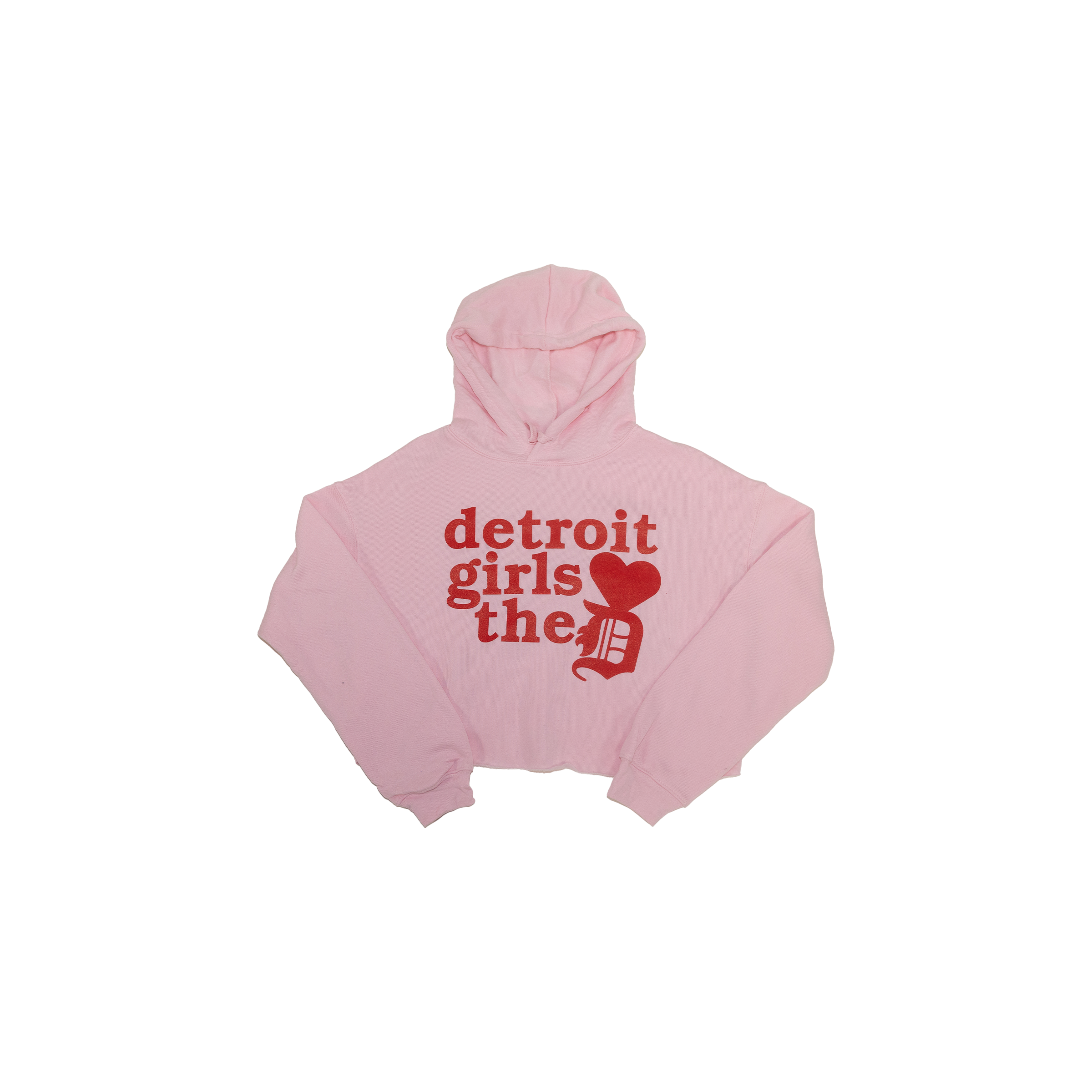 Detroit Girls Cropped Hoodie Baby Pink image 0