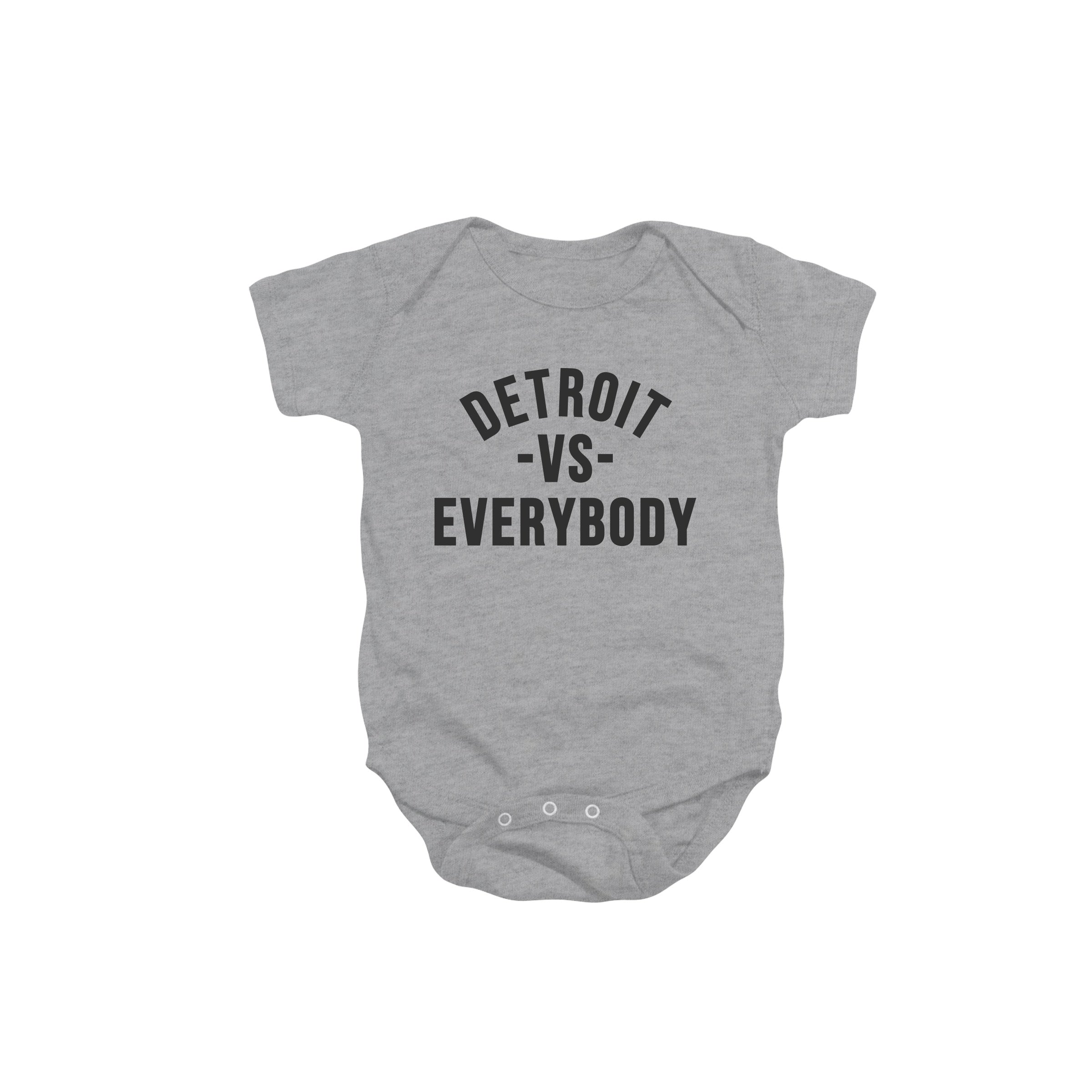 Toddler Detroit VS Everybody Onesie- Grey/Black image 0