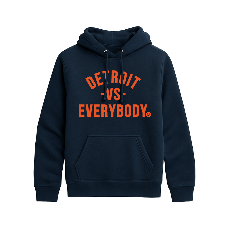 Detroit Vs Everybody Hoodie - Navy/Orange