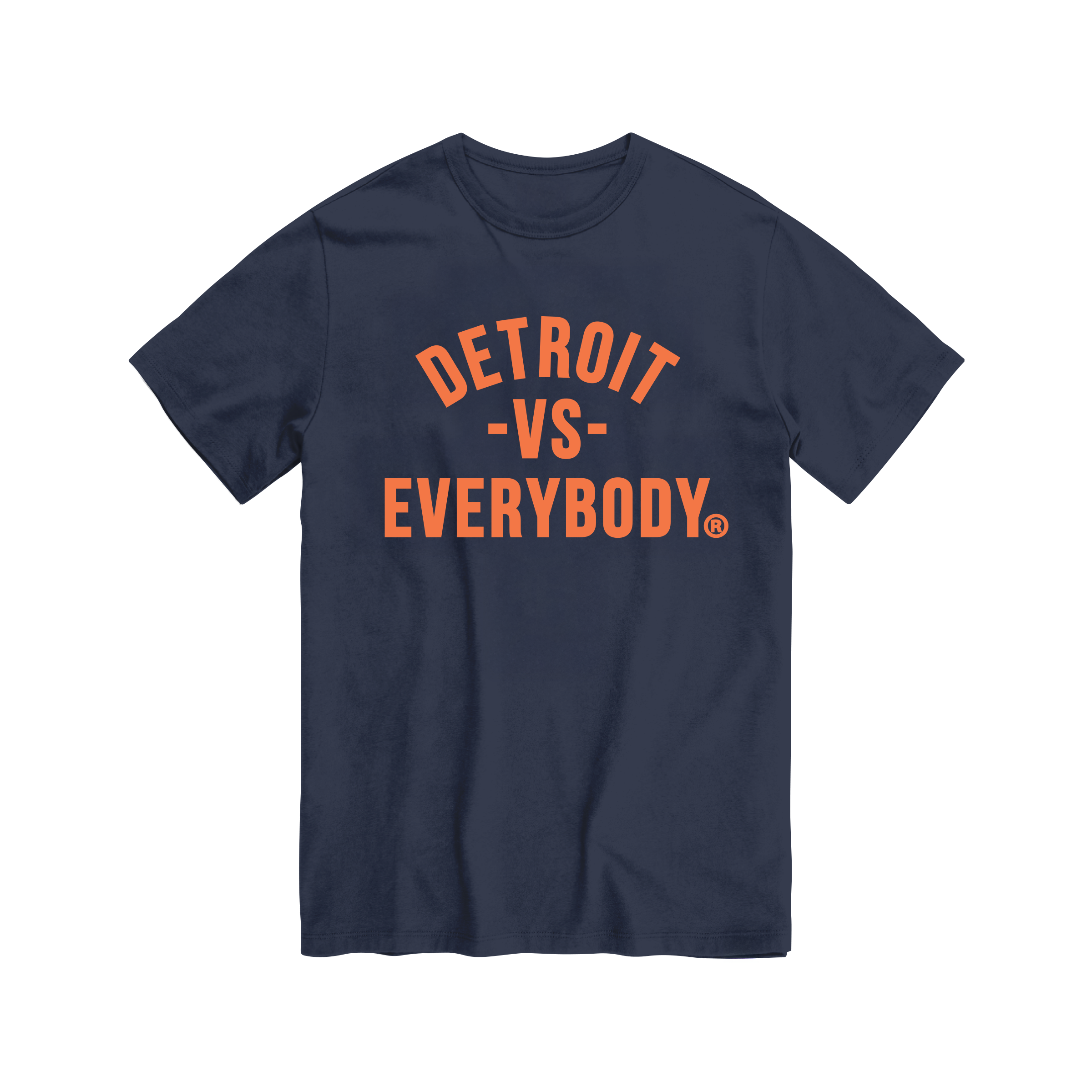 Detroit Vs Everybody Tee - Navy/Orange