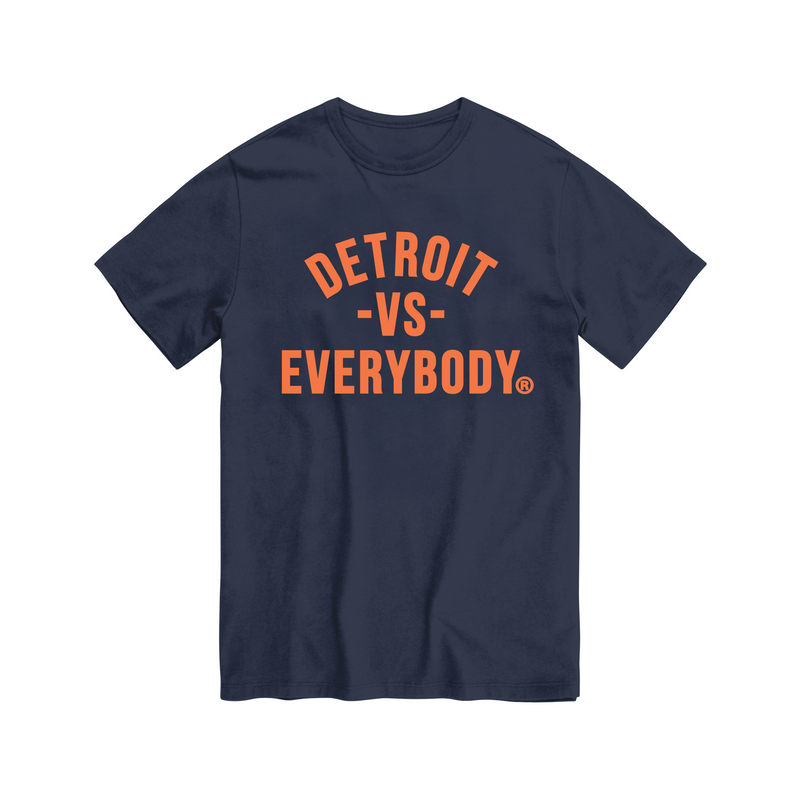 Detroit Vs Everybody Tee - Navy/Orange