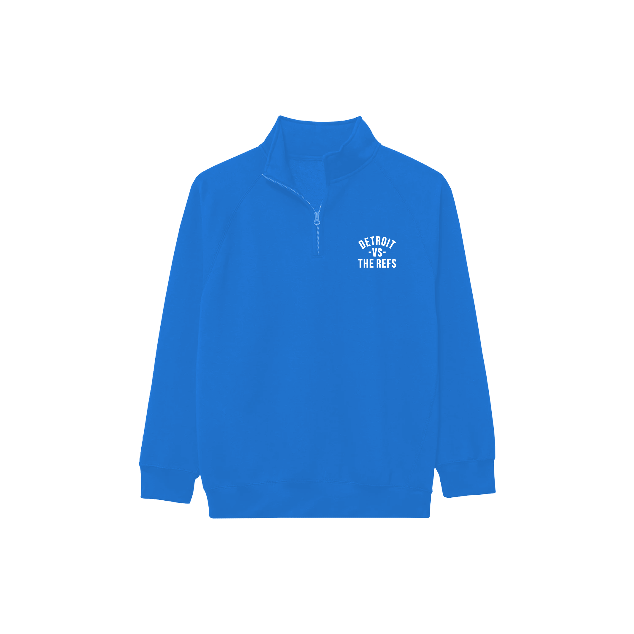 Detroit Vs The Refs Quarter Zip - Blue/White