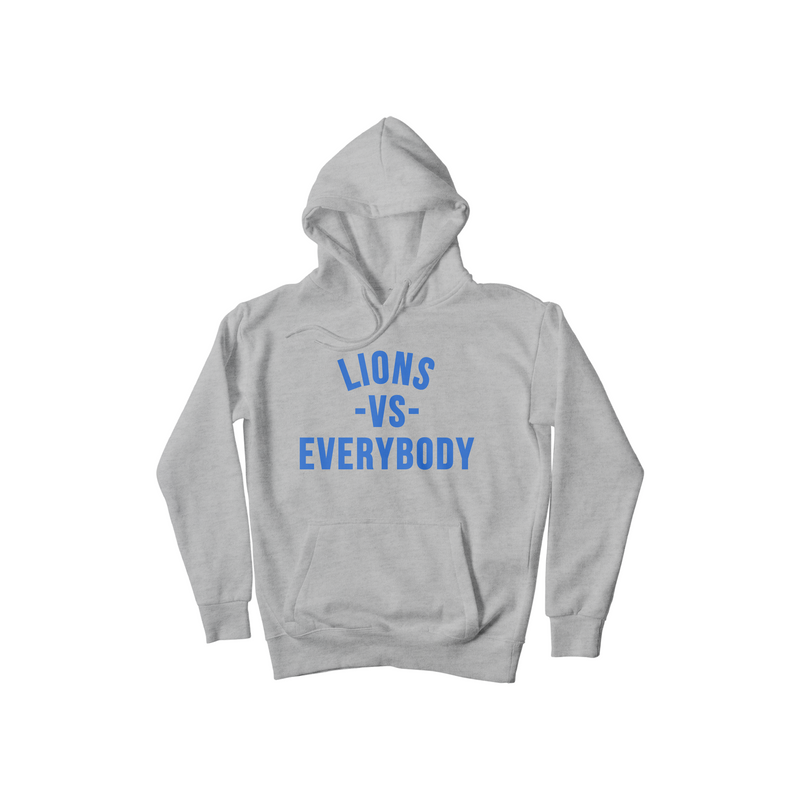 Lions Vs Everybody Hoodie - Grey/Blue