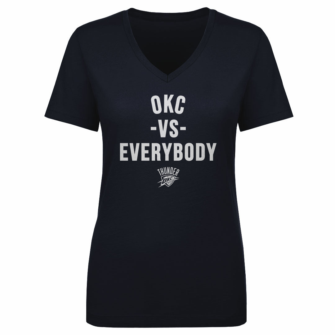 Oklahoma City Thunder Vs. Everybody Women's V-Neck Tee