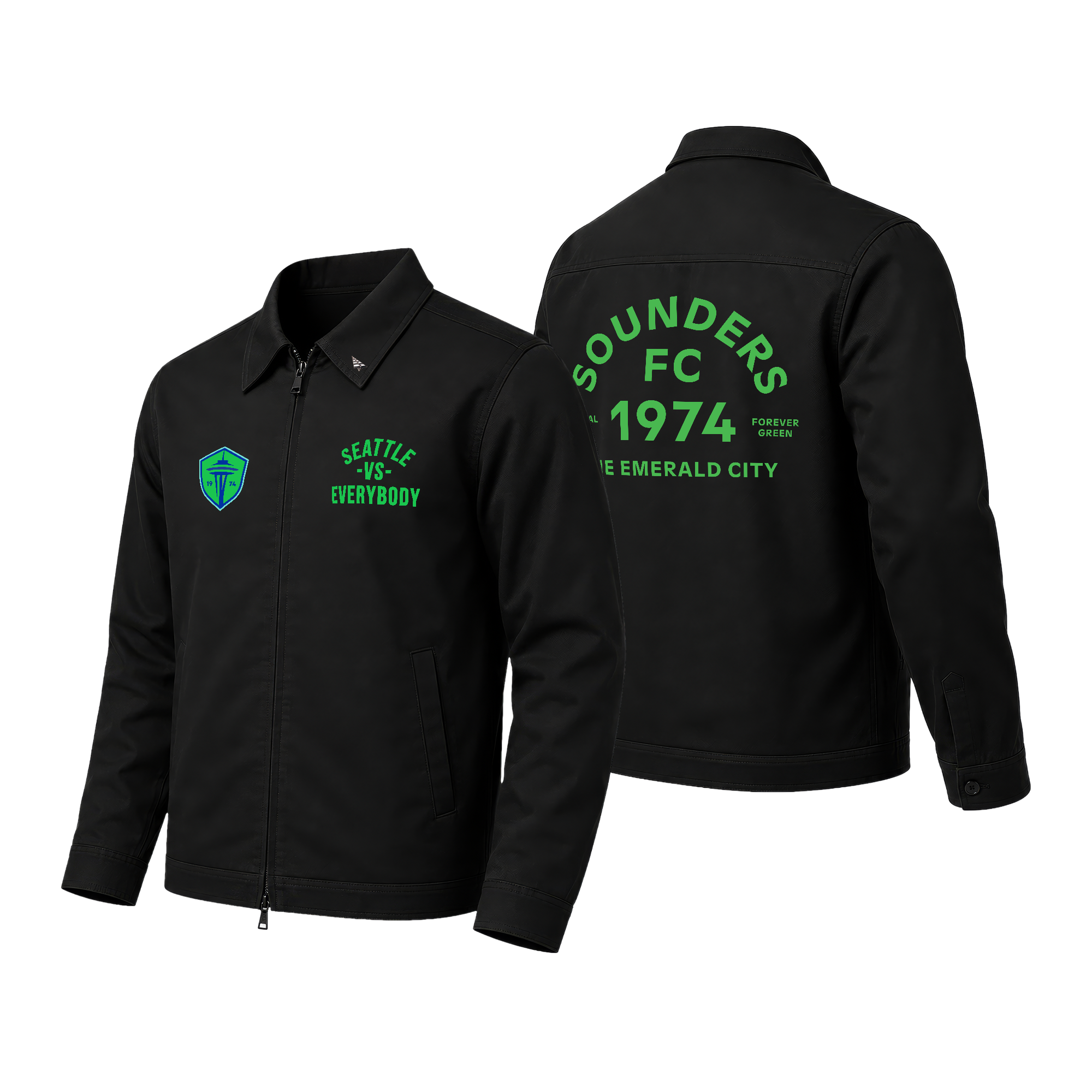 Planes Vs Everybody Seattle Sounders FC Work Jacket